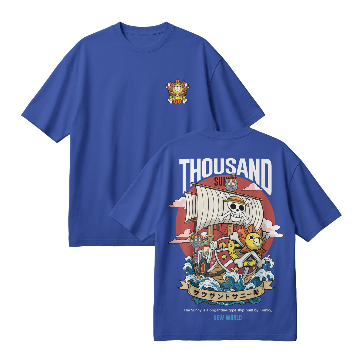 Anime One Piece Thousand Sunny Oversized T-Shirt - RZM016
