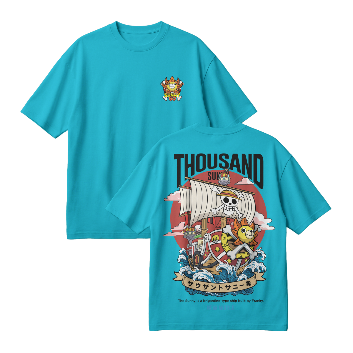 Anime One Piece Thousand Sunny Oversized T-Shirt - RZM016