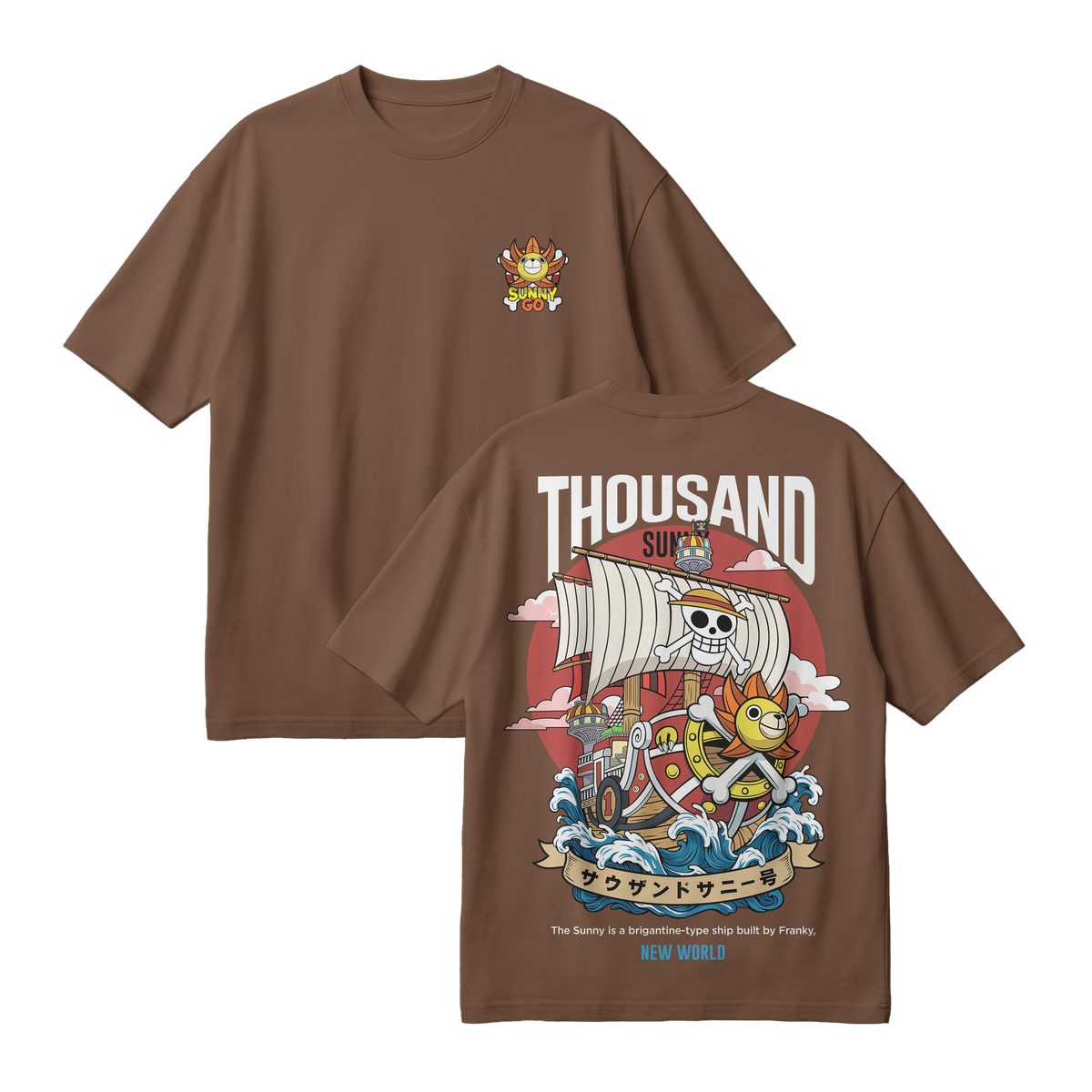 Anime One Piece Thousand Sunny Oversized T-Shirt - RZM016