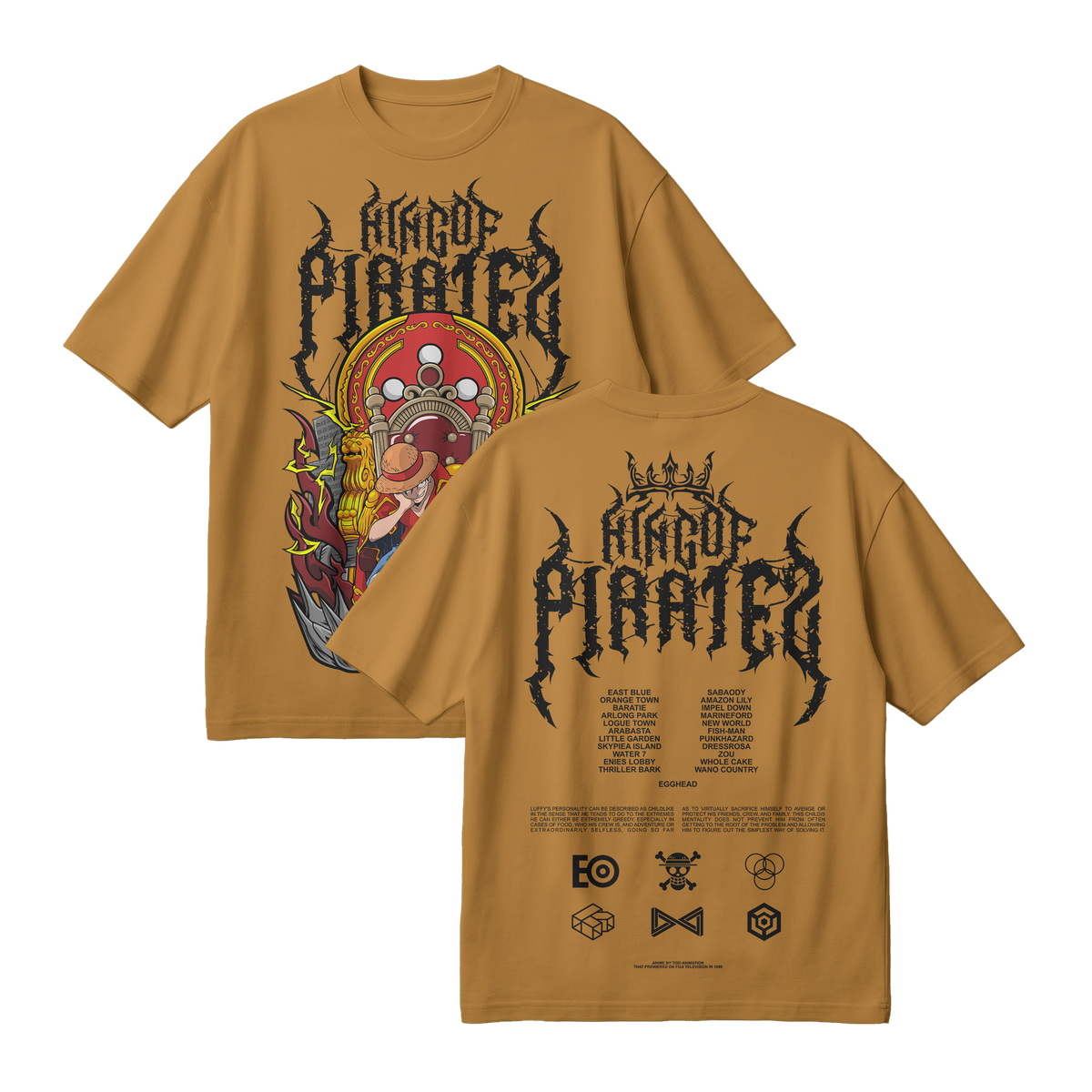 Anime One Piece Monkey D. Luffy King Of Pirates Oversized T-Shirt - RZM019