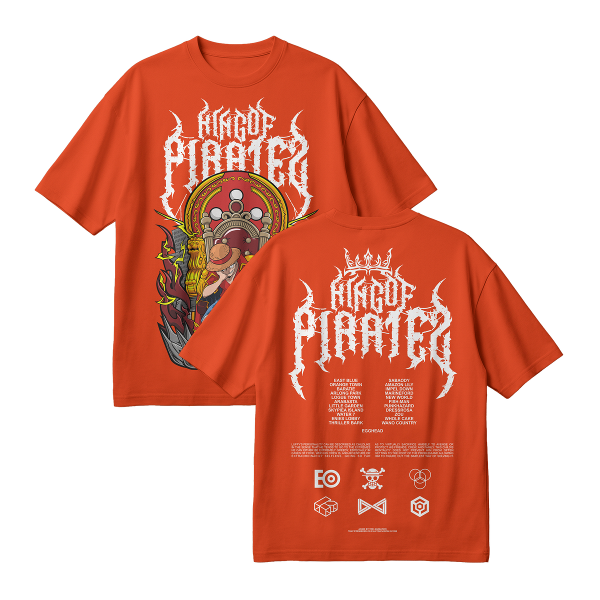 Anime One Piece Monkey D. Luffy King Of Pirates Oversized T-Shirt - RZM019