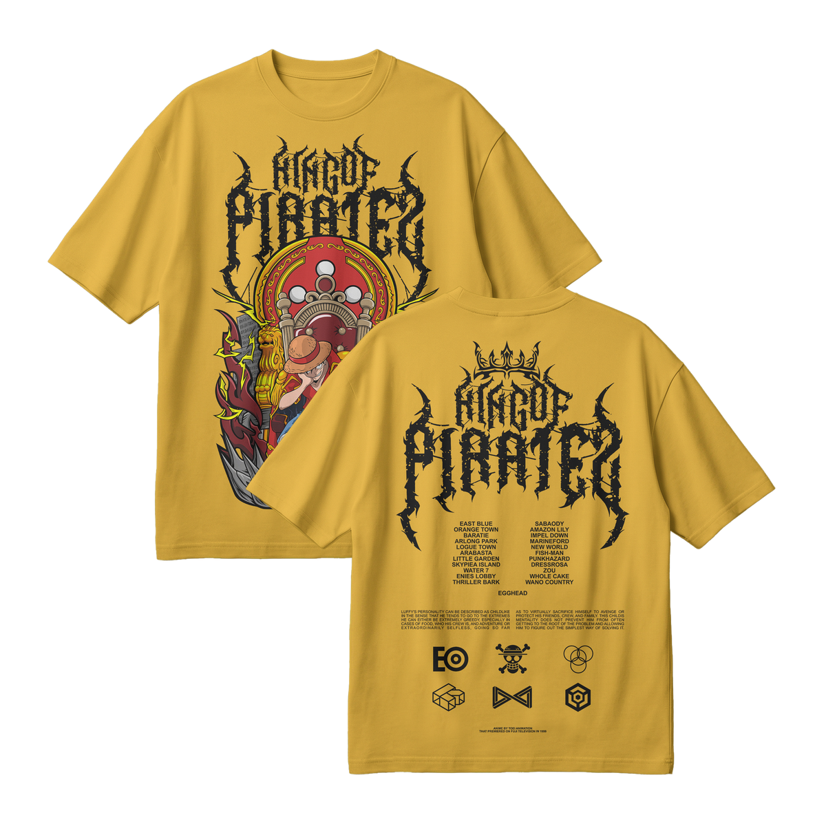Anime One Piece Monkey D. Luffy King Of Pirates Oversized T-Shirt - RZM019