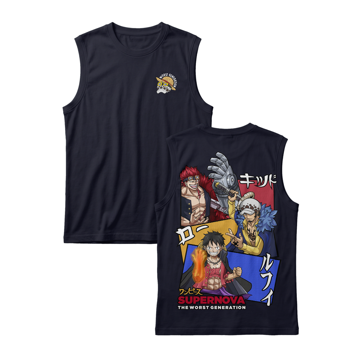 Anime One Piece Supernova The Worst Generation Sleeveless - RZM007