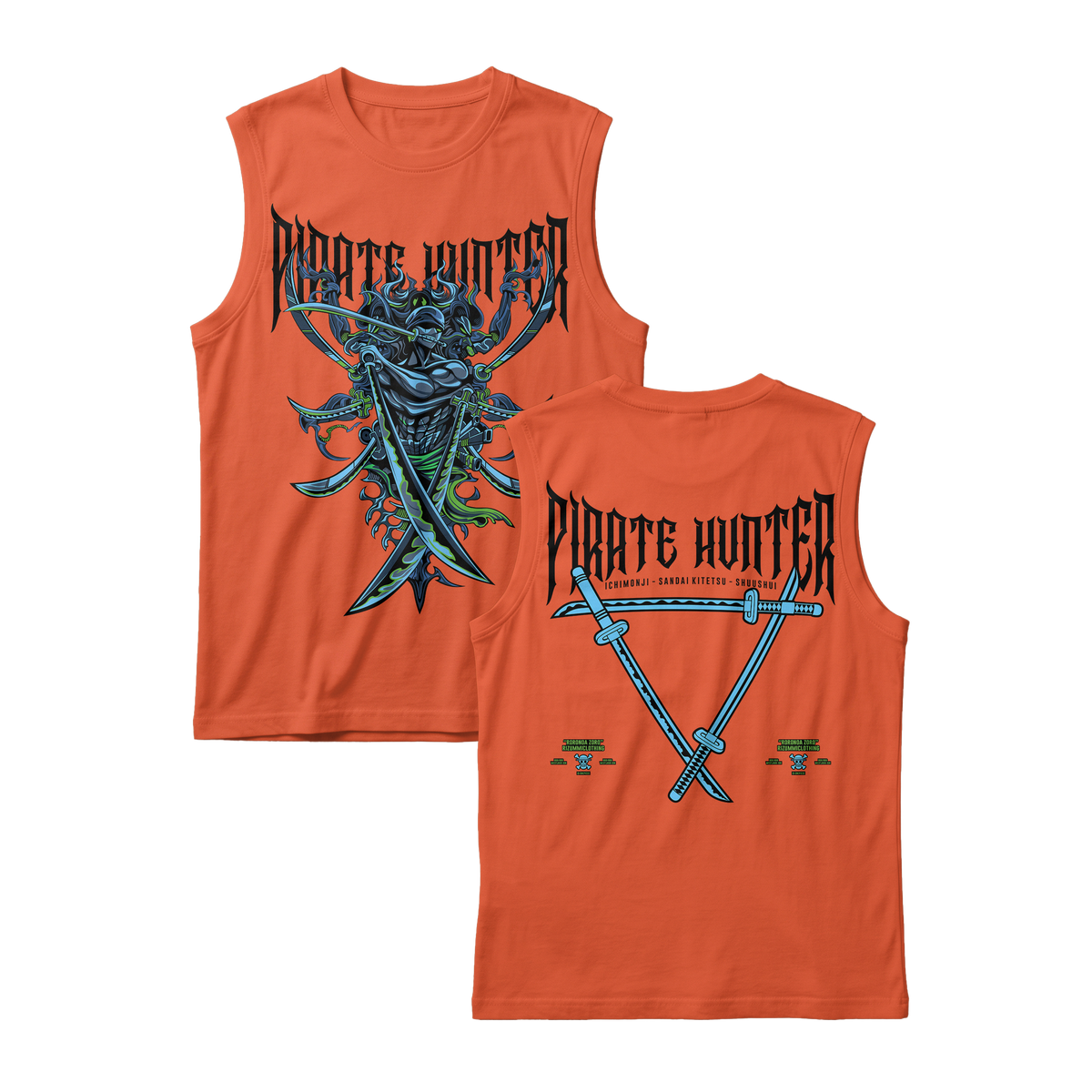 Anime One Piece Roronoa Zoro Pirates Hunter Sleeveless - RZM010