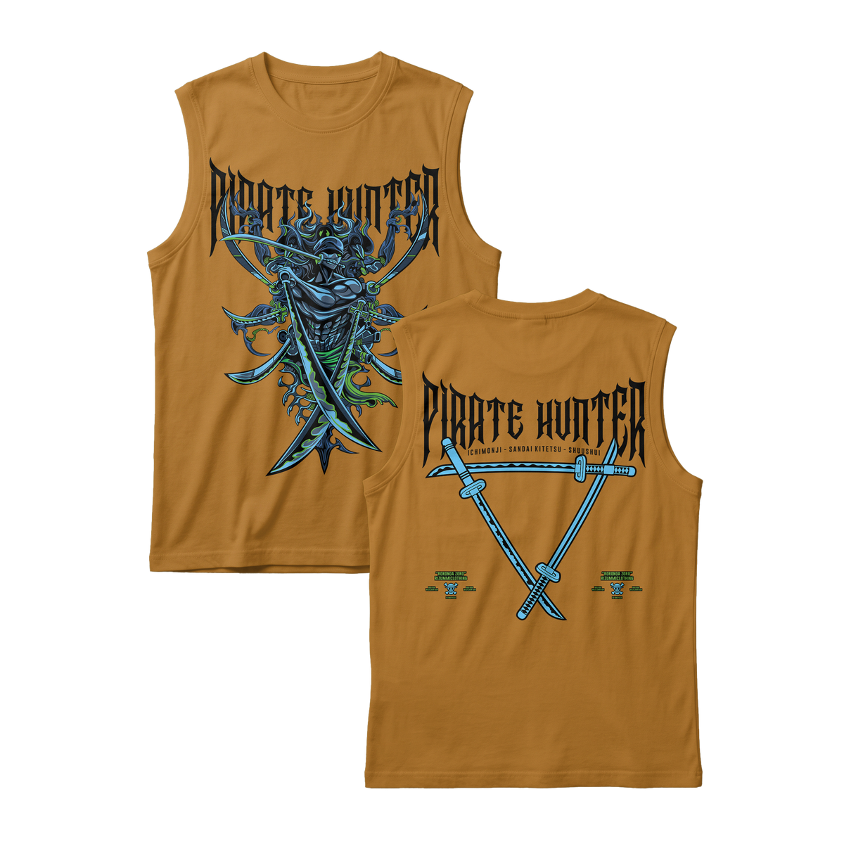 Anime One Piece Roronoa Zoro Pirates Hunter Sleeveless - RZM010