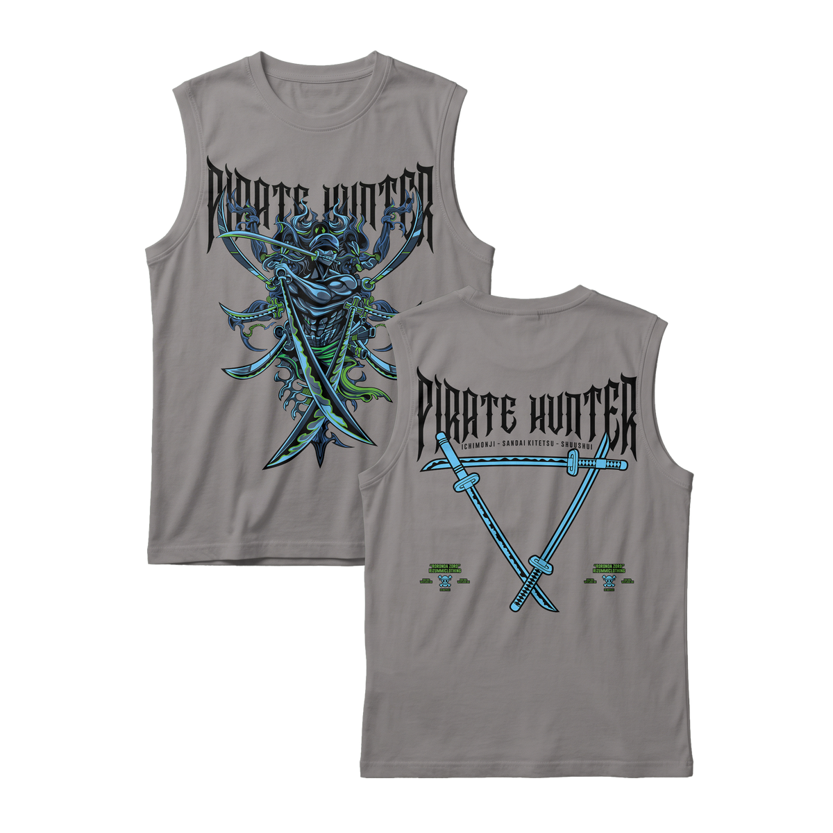 Anime One Piece Roronoa Zoro Pirates Hunter Sleeveless - RZM010