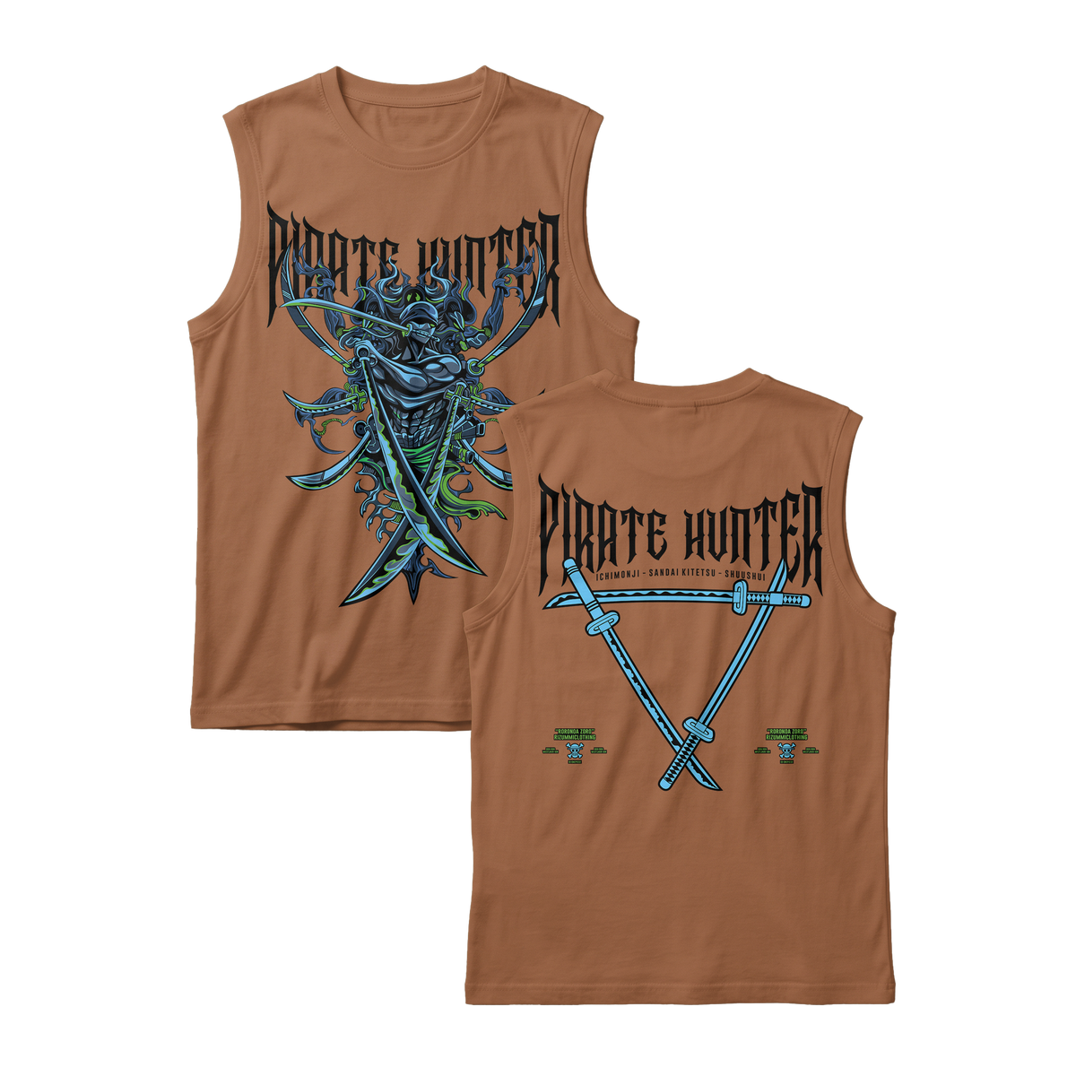Anime One Piece Roronoa Zoro Pirates Hunter Sleeveless - RZM010