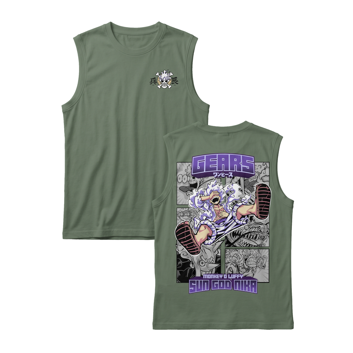 Anime One Piece Gear 5 Monkey D. Luffy Sun God Nika Sleeveless - RZM011