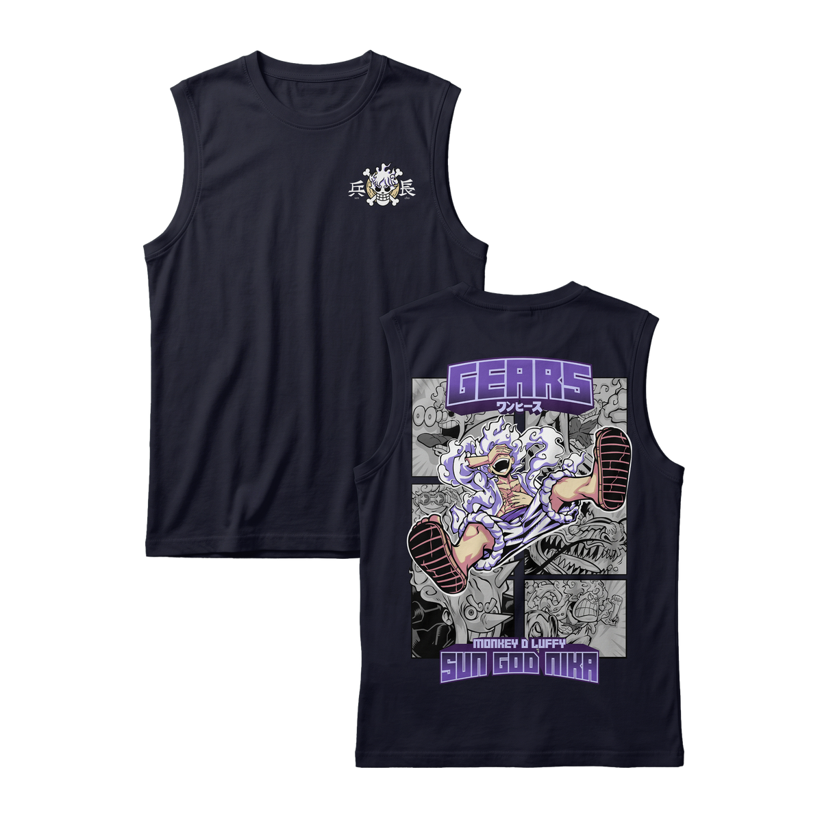 Anime One Piece Gear 5 Monkey D. Luffy Sun God Nika Sleeveless - RZM011