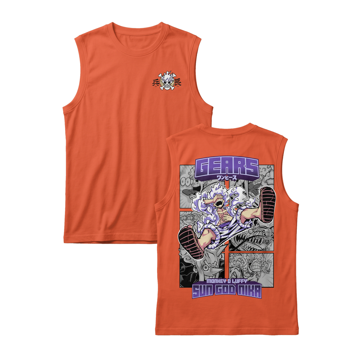 Anime One Piece Gear 5 Monkey D. Luffy Sun God Nika Sleeveless - RZM011