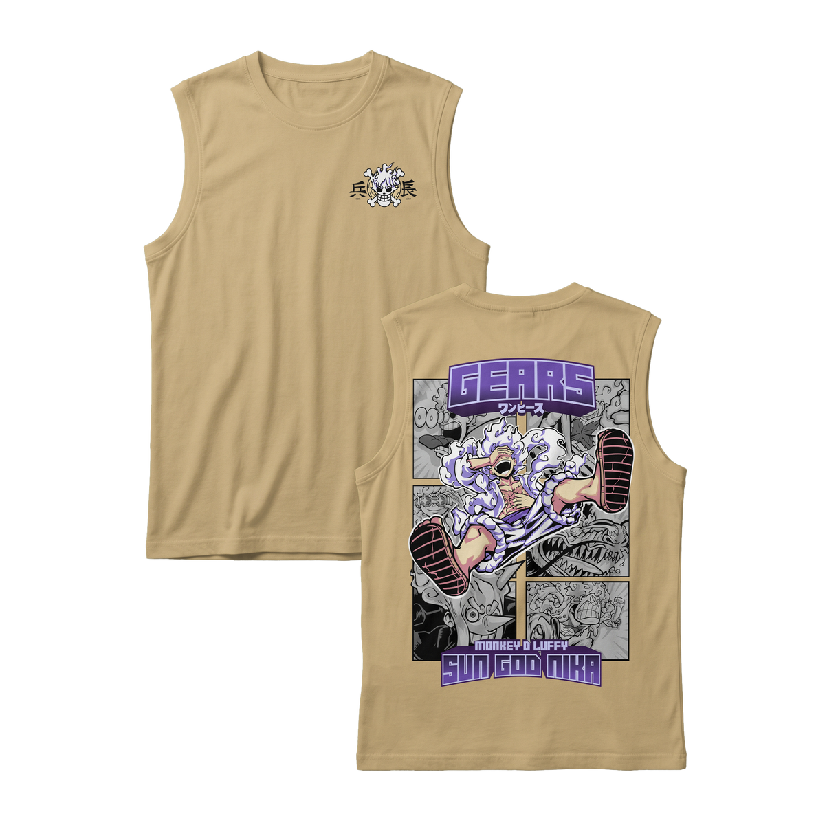 Anime One Piece Gear 5 Monkey D. Luffy Sun God Nika Sleeveless - RZM011