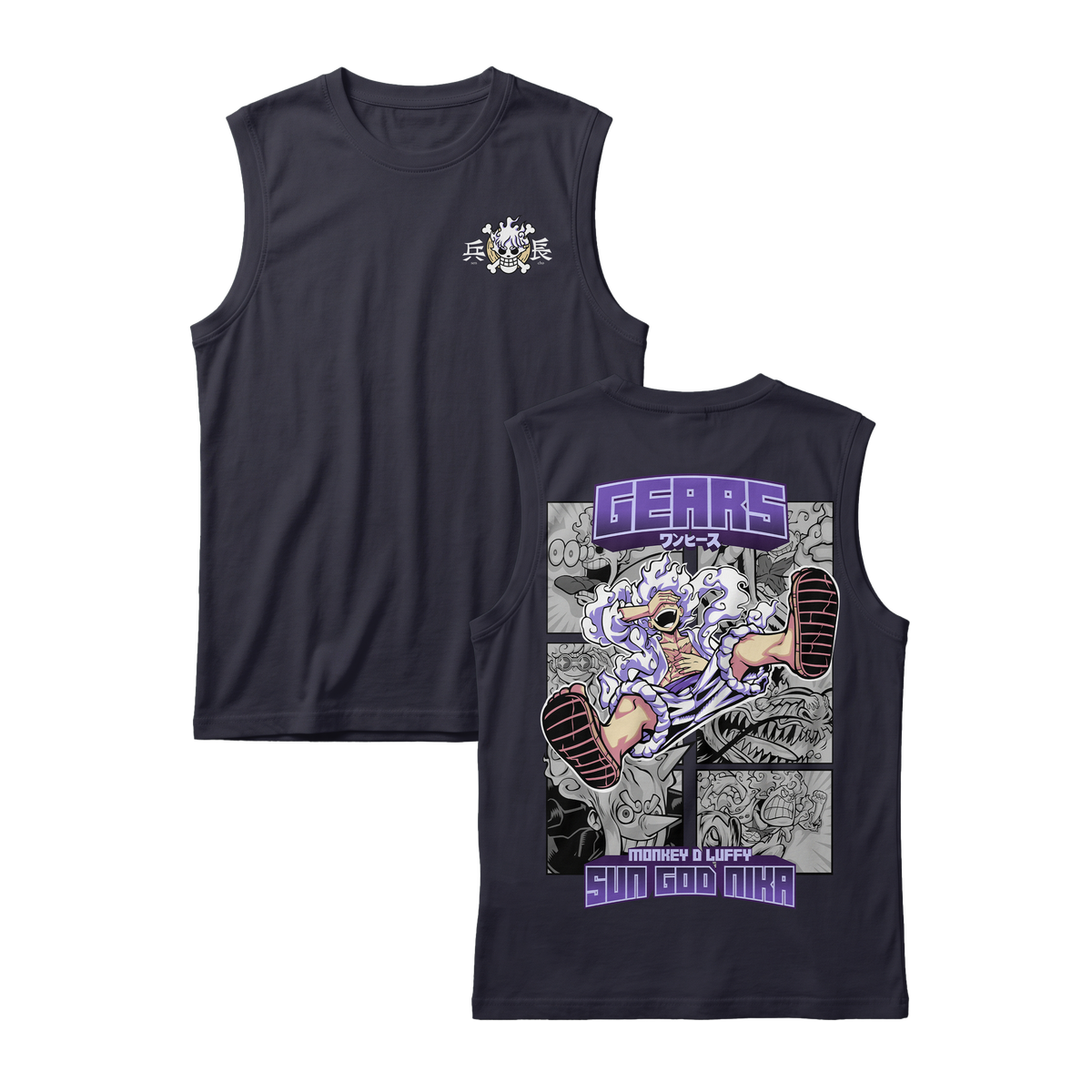 Anime One Piece Gear 5 Monkey D. Luffy Sun God Nika Sleeveless - RZM011