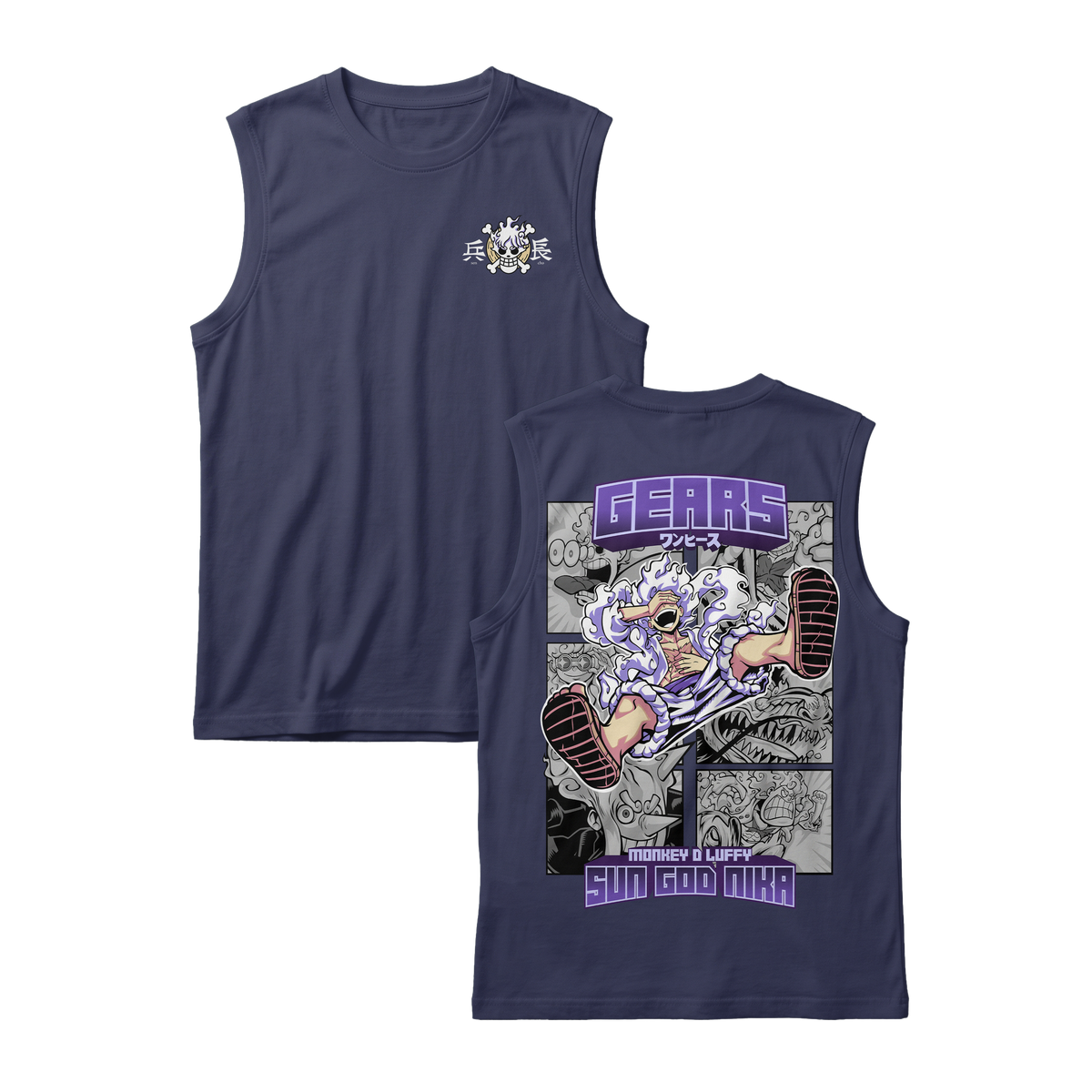 Anime One Piece Gear 5 Monkey D. Luffy Sun God Nika Sleeveless - RZM011
