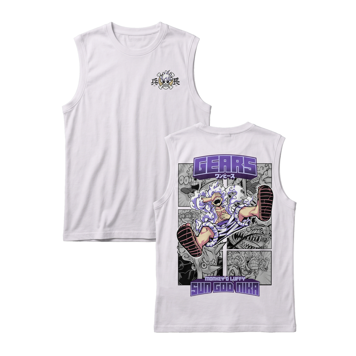 Anime One Piece Gear 5 Monkey D. Luffy Sun God Nika Sleeveless - RZM011