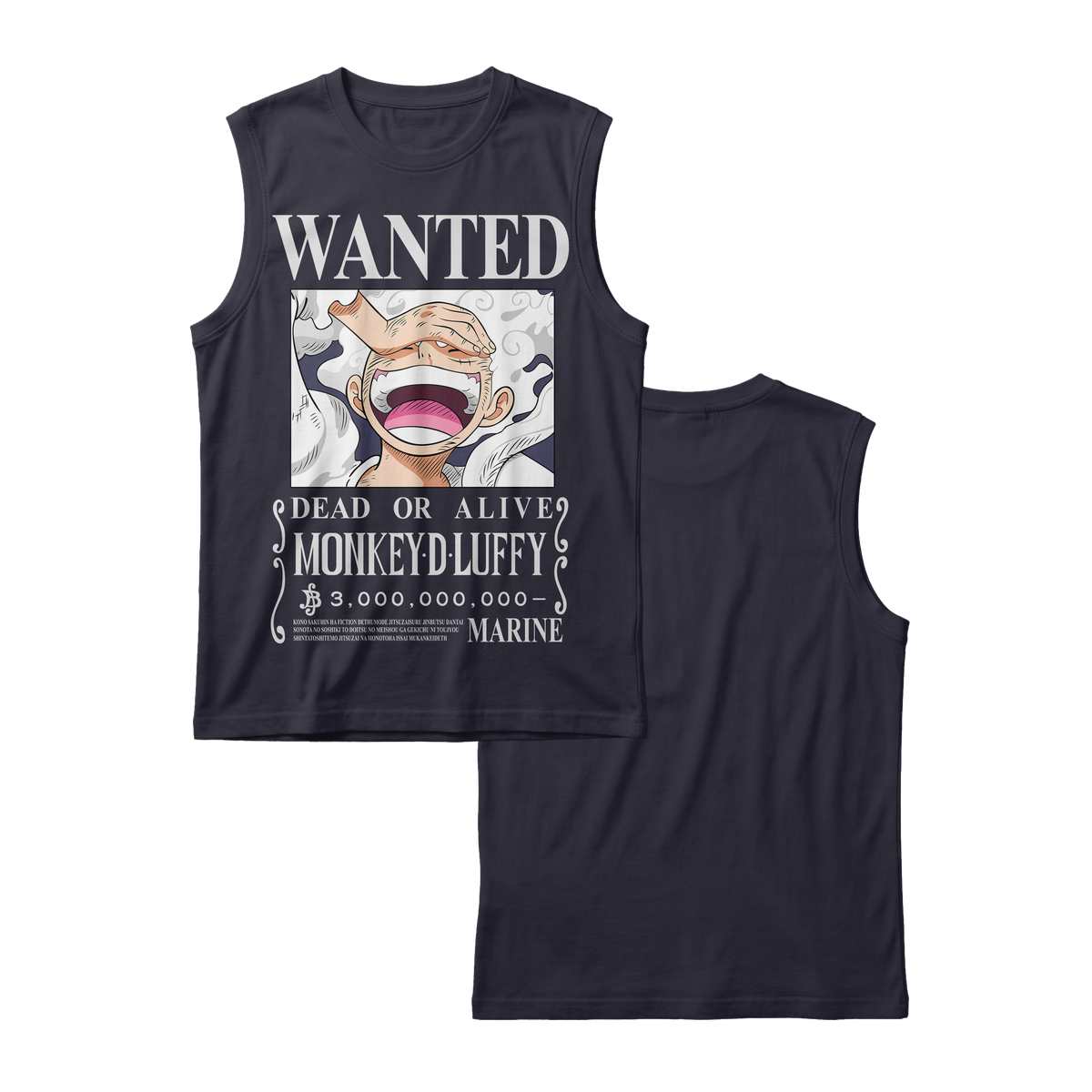 Anime One Piece Wanted Monkey D. Luffy Gear 5 Sleeveless - RZM012