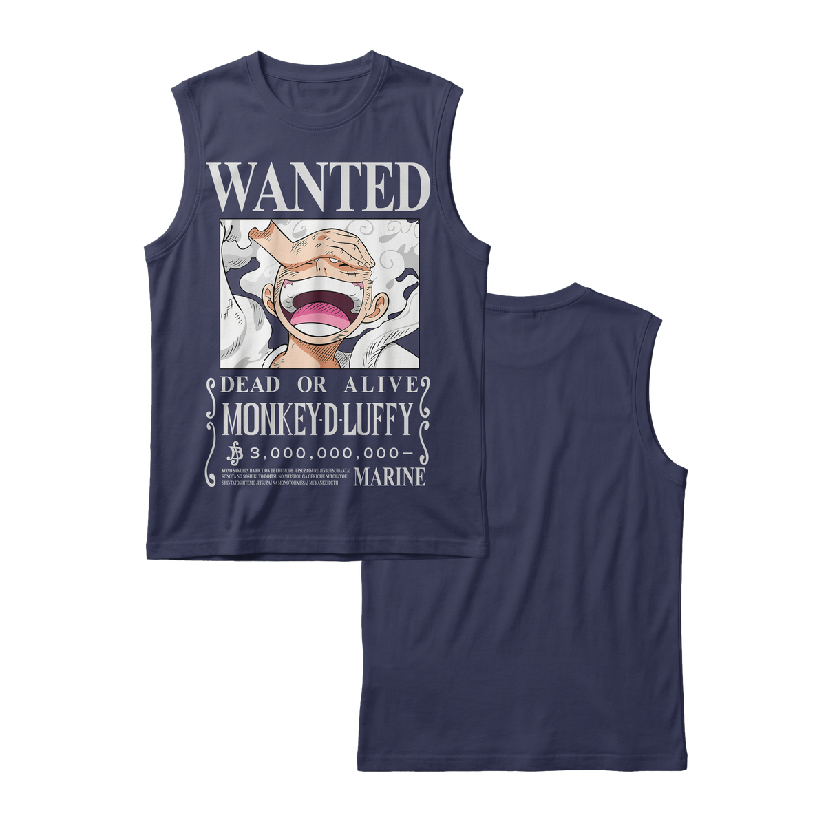 Anime One Piece Wanted Monkey D. Luffy Gear 5 Sleeveless - RZM012