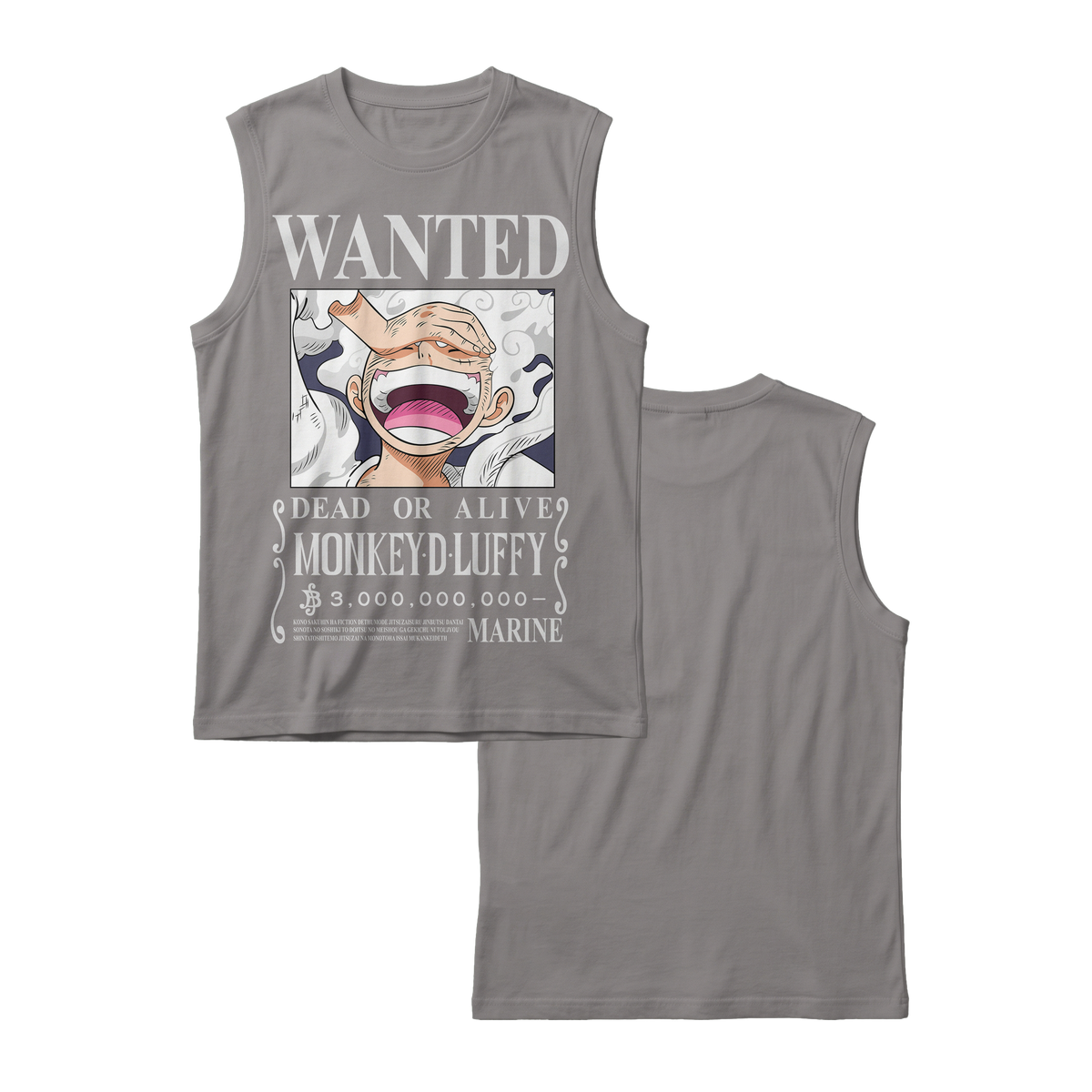 Anime One Piece Wanted Monkey D. Luffy Gear 5 Sleeveless - RZM012