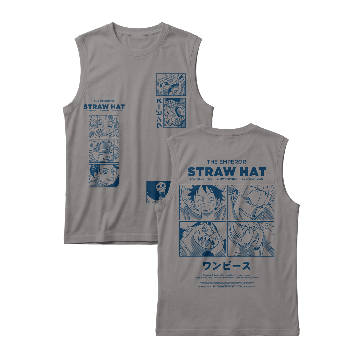 Anime One Piece Emperor Straw Hat Crew Sleeveless - RZM014
