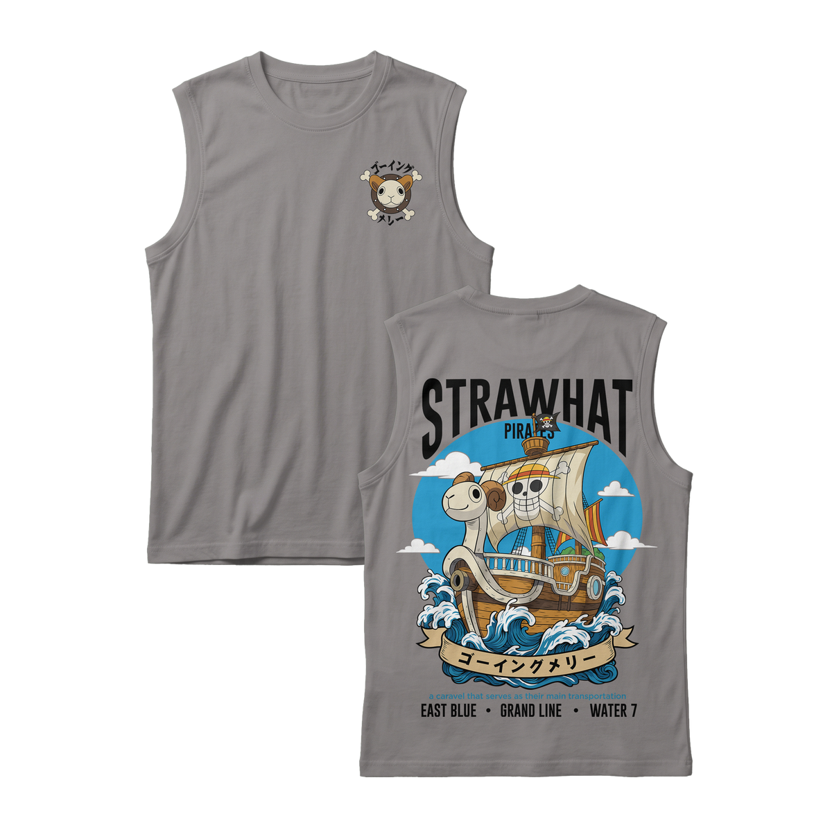 Anime One Piece Straw Hat Pirates Thousand Sunny Journey Sleeveless - RZM017