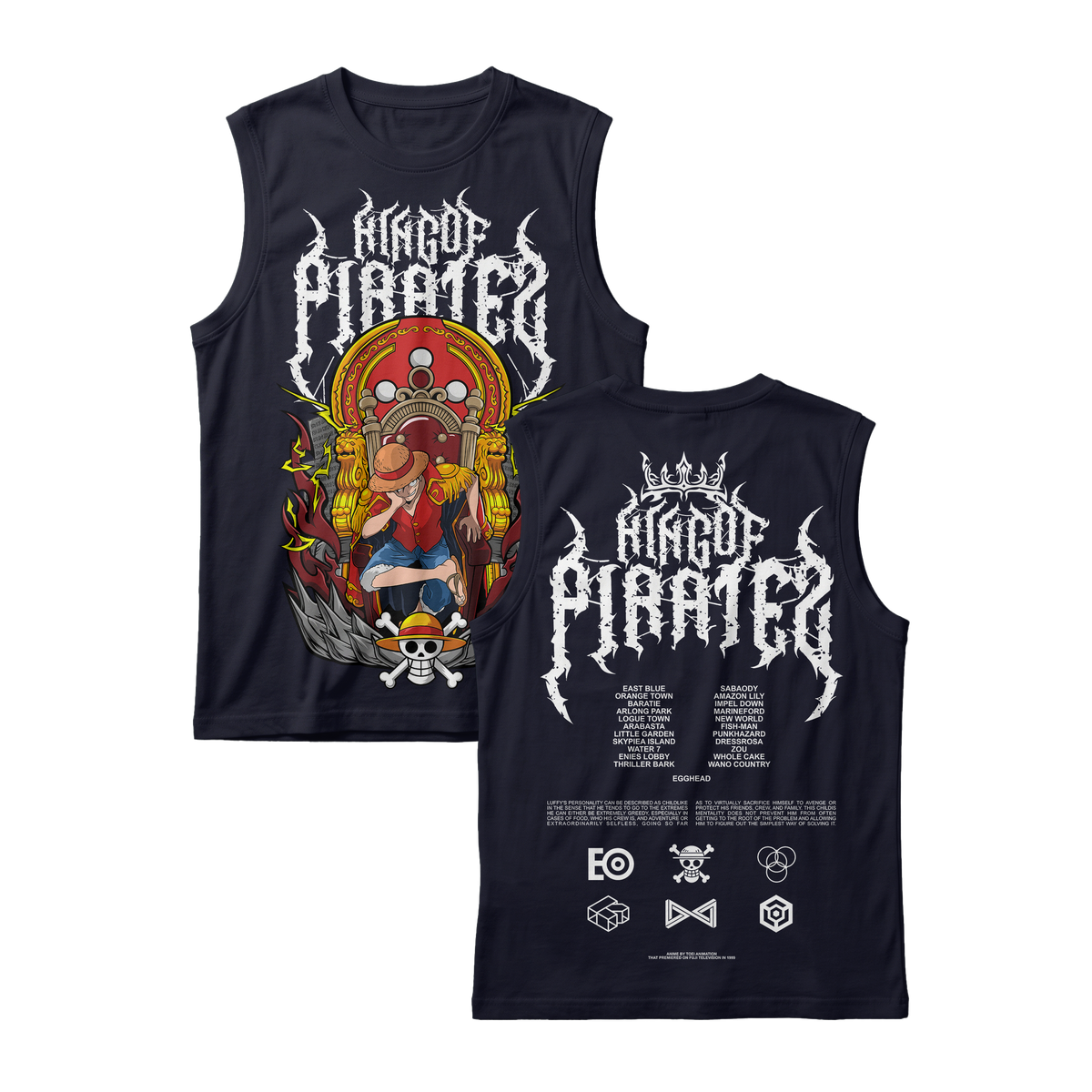 Anime One Piece Monkey D. Luffy King Of Pirates Sleeveless - RZM019