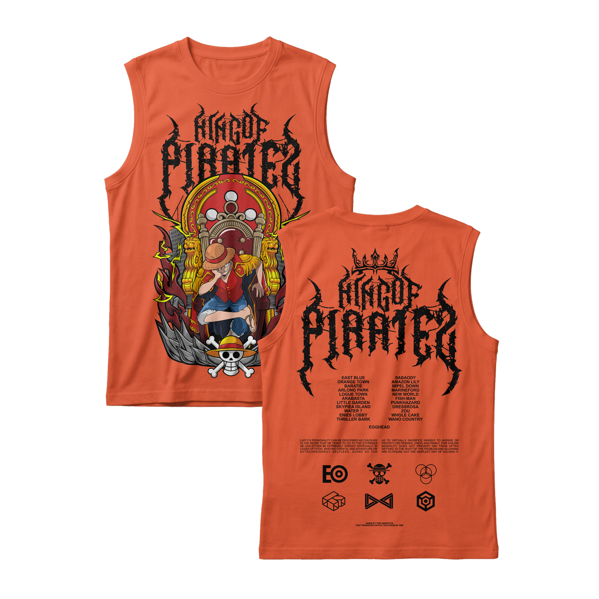 Anime One Piece Monkey D. Luffy King Of Pirates Sleeveless - RZM019