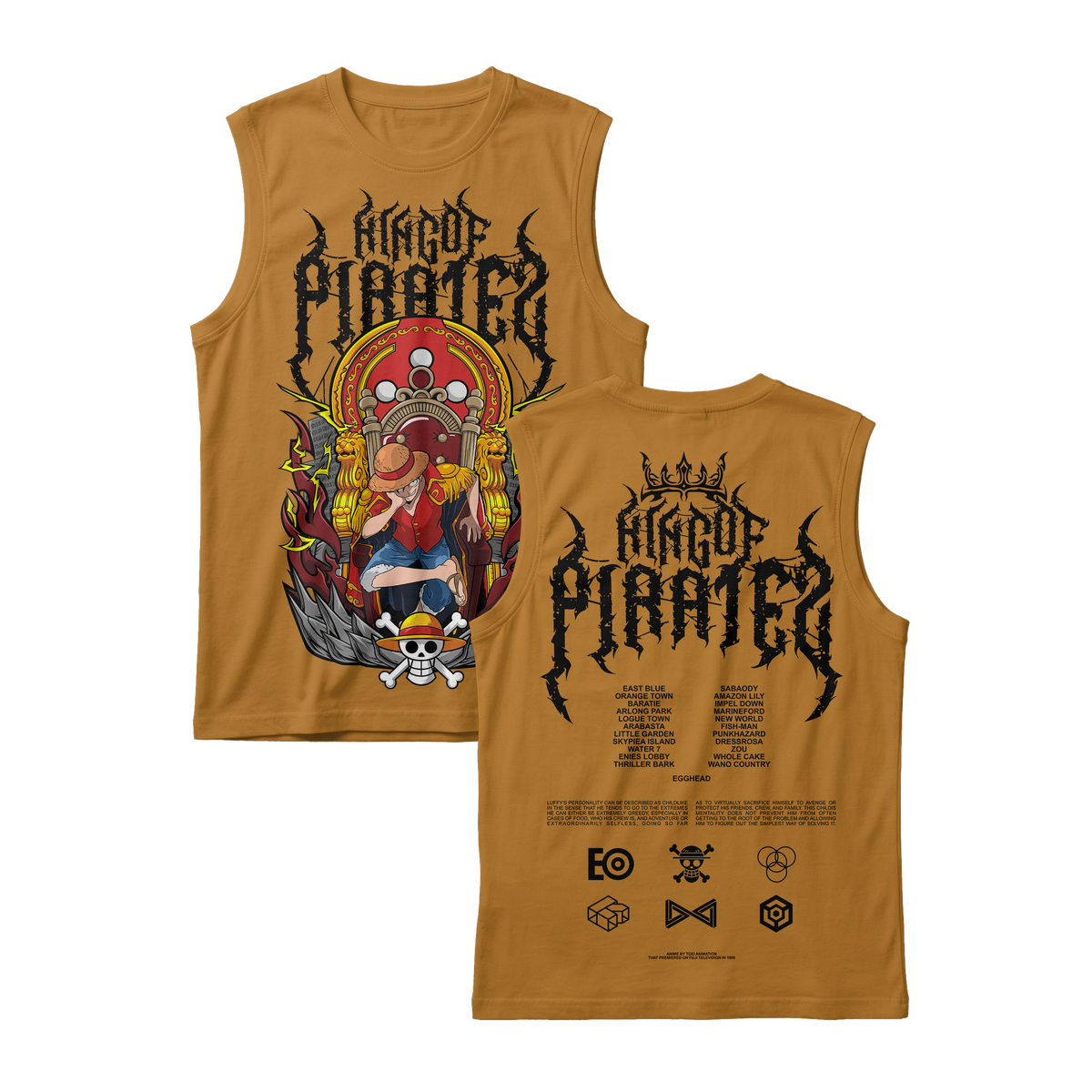 Anime One Piece Monkey D. Luffy King Of Pirates Sleeveless - RZM019