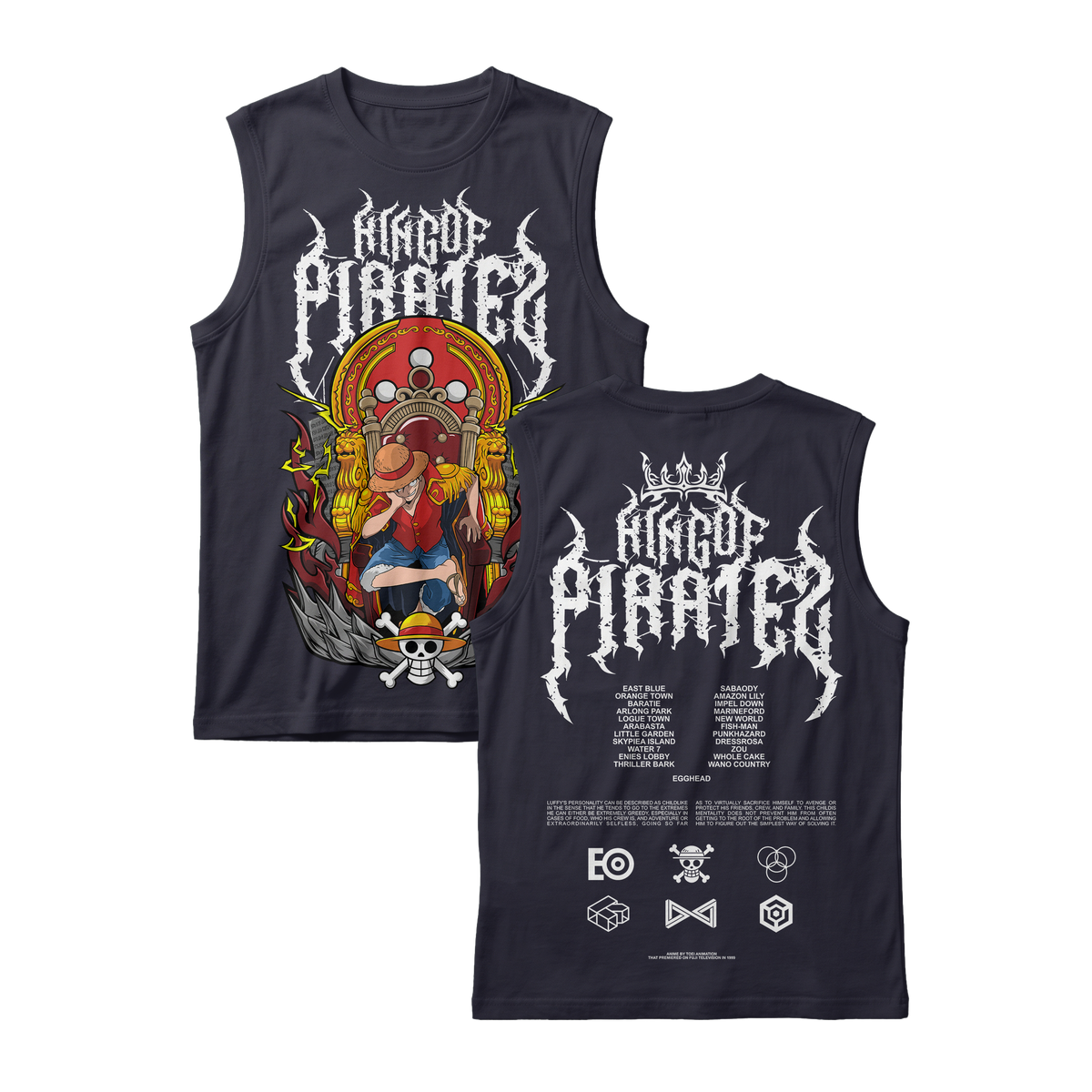 Anime One Piece Monkey D. Luffy King Of Pirates Sleeveless - RZM019