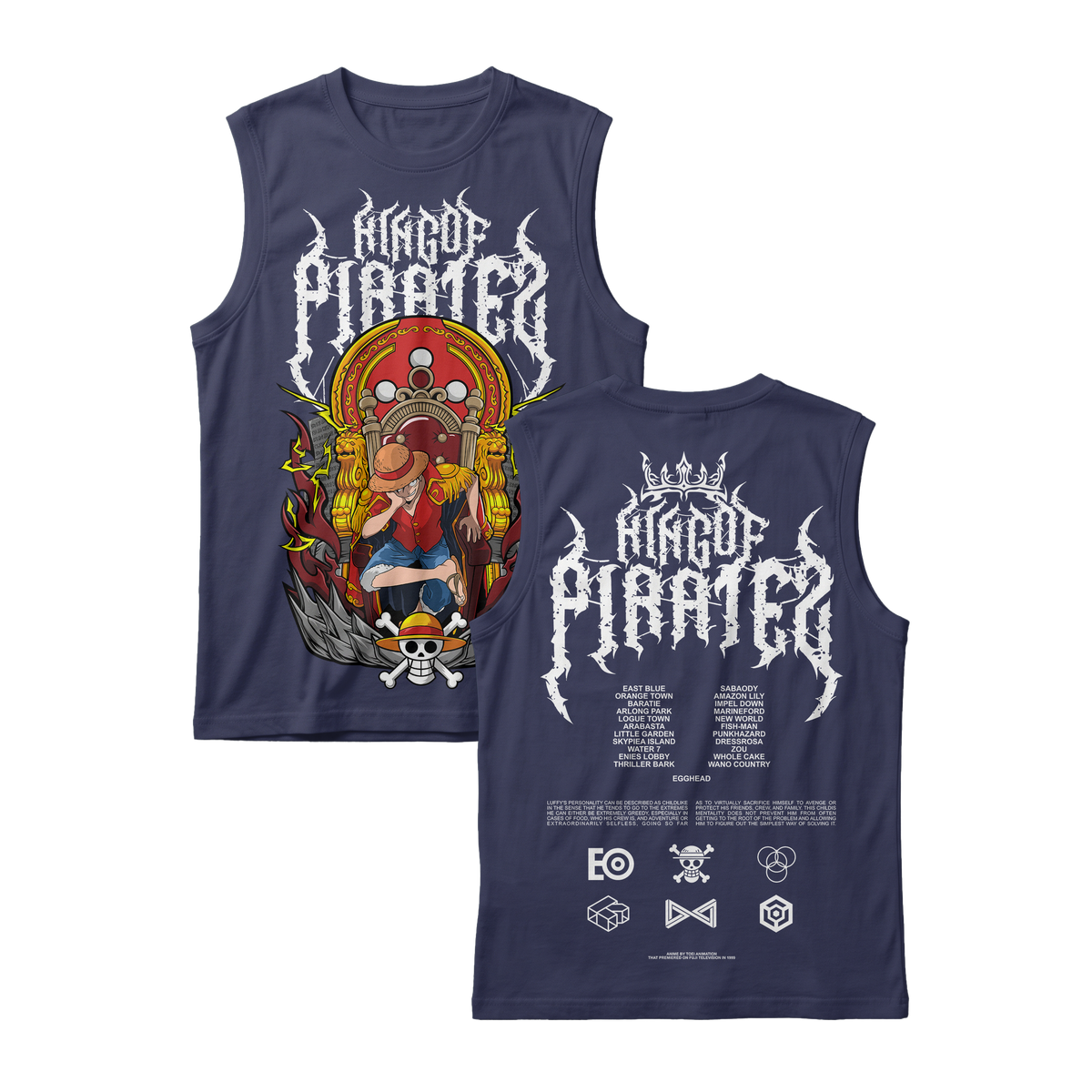 Anime One Piece Monkey D. Luffy King Of Pirates Sleeveless - RZM019