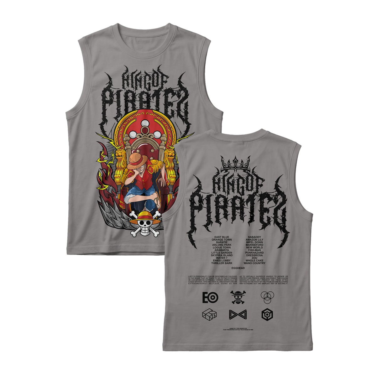Anime One Piece Monkey D. Luffy King Of Pirates Sleeveless - RZM019