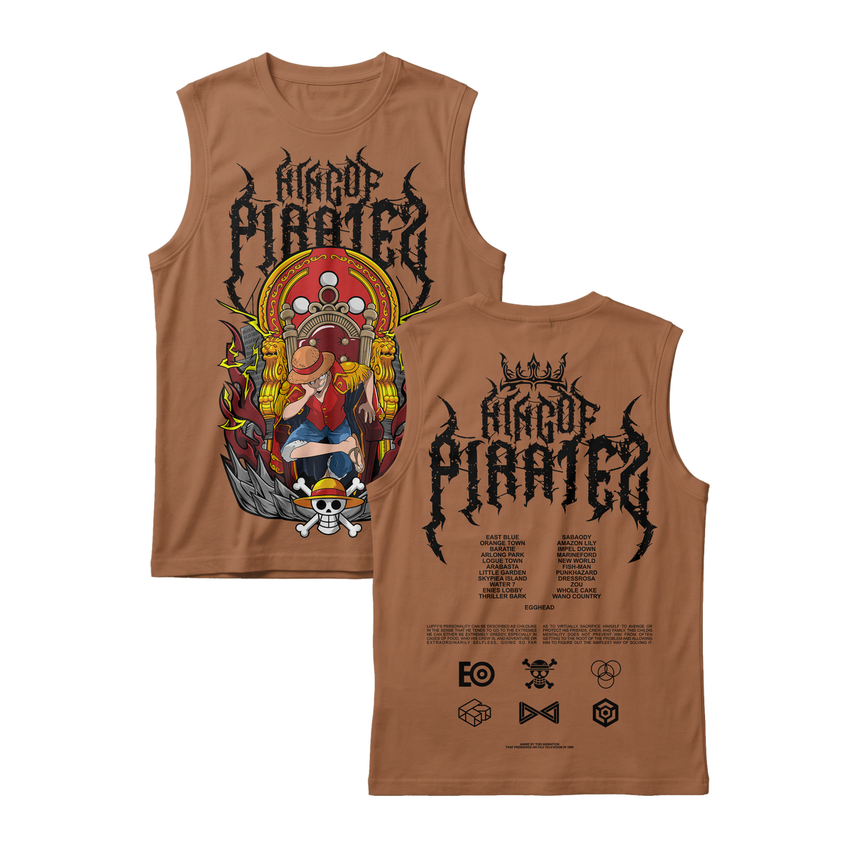 Anime One Piece Monkey D. Luffy King Of Pirates Sleeveless - RZM019