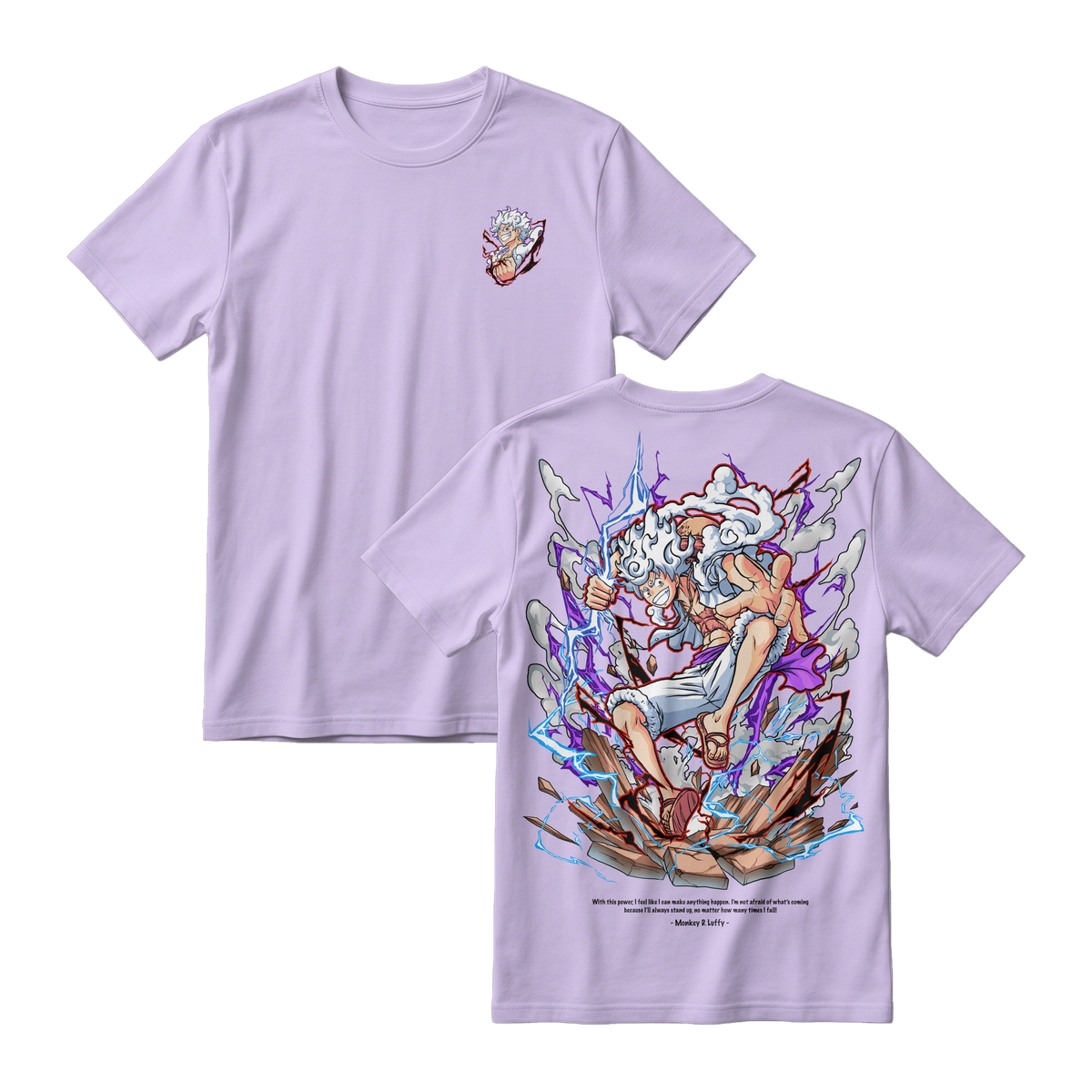 Anime One Piece Monkey D. Luffy Short Sleeve Tee -  PERIWIINKLE