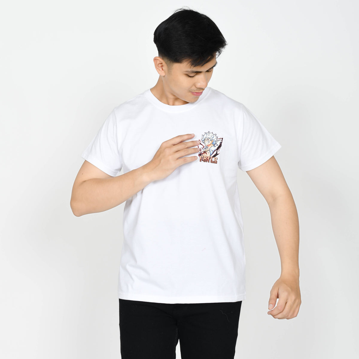 Anime One Piece Monkey D. Luffy Short Sleeve Tee - RZM001 - White PS 1