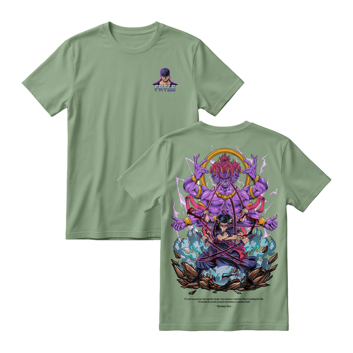 Anime One Piece Roronoa Zoro Short Sleeve Tee - ASPARAGUS