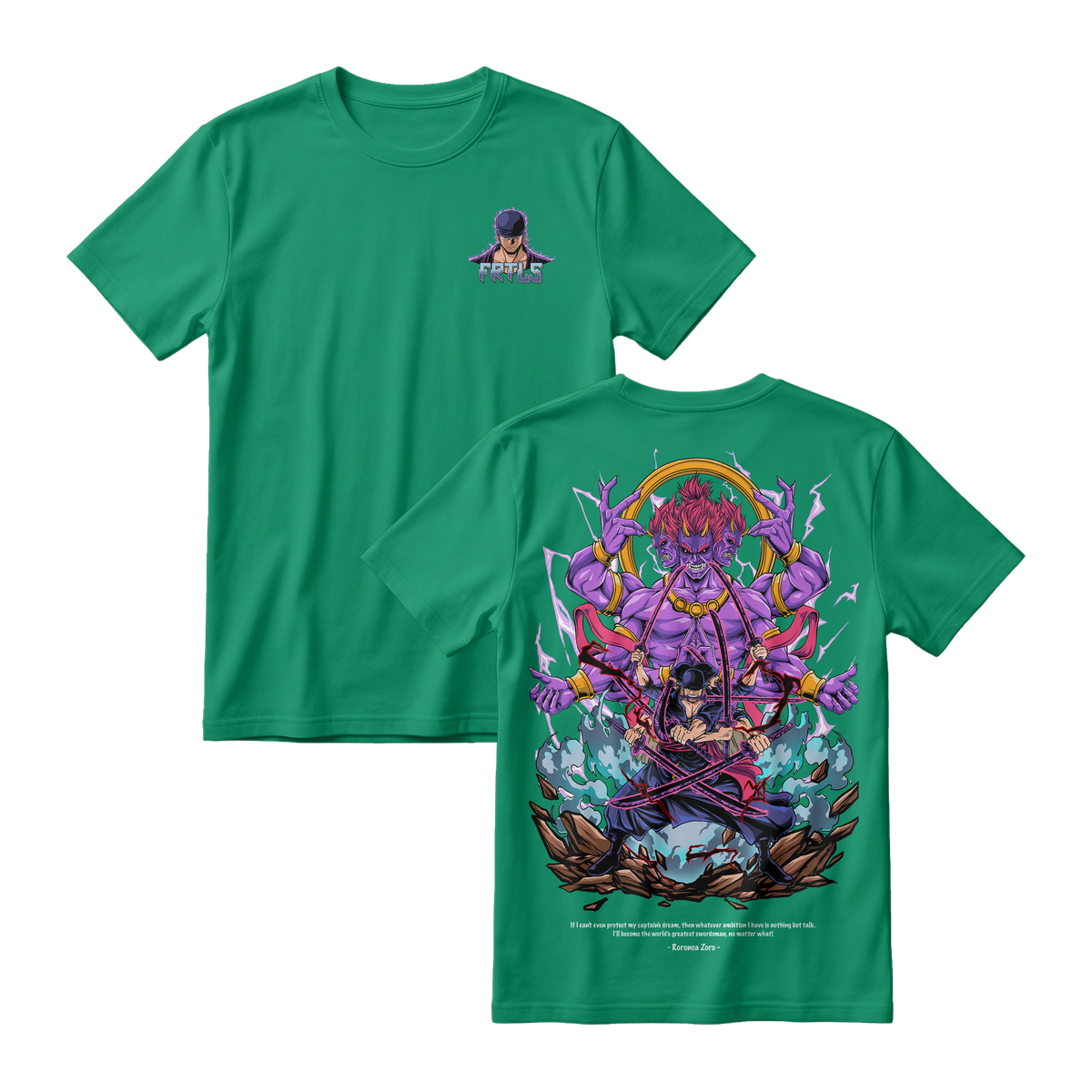 Anime One Piece Roronoa Zoro Short Sleeve Tee - JADE