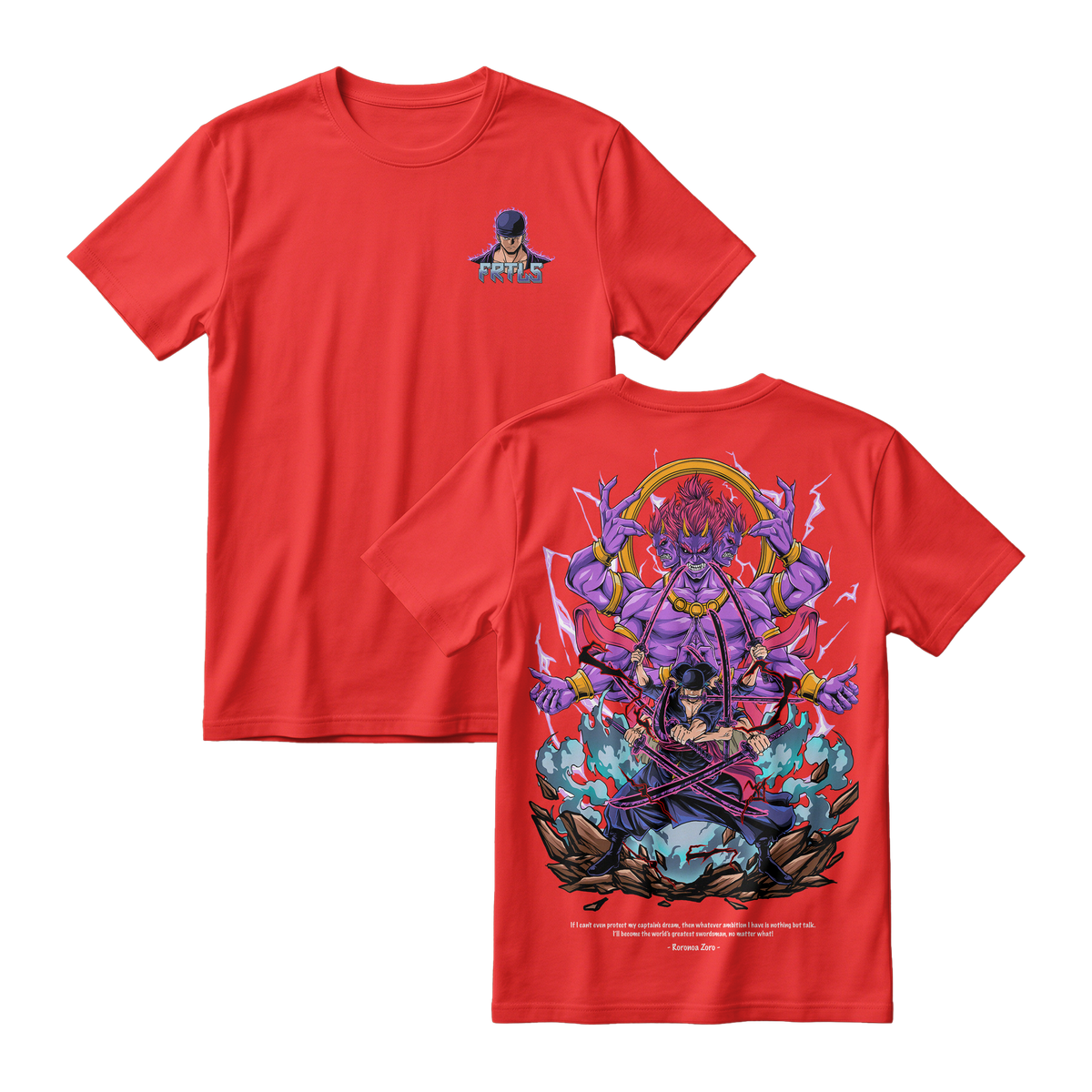 Anime One Piece Roronoa Zoro Short Sleeve Tee - RED-CHILI