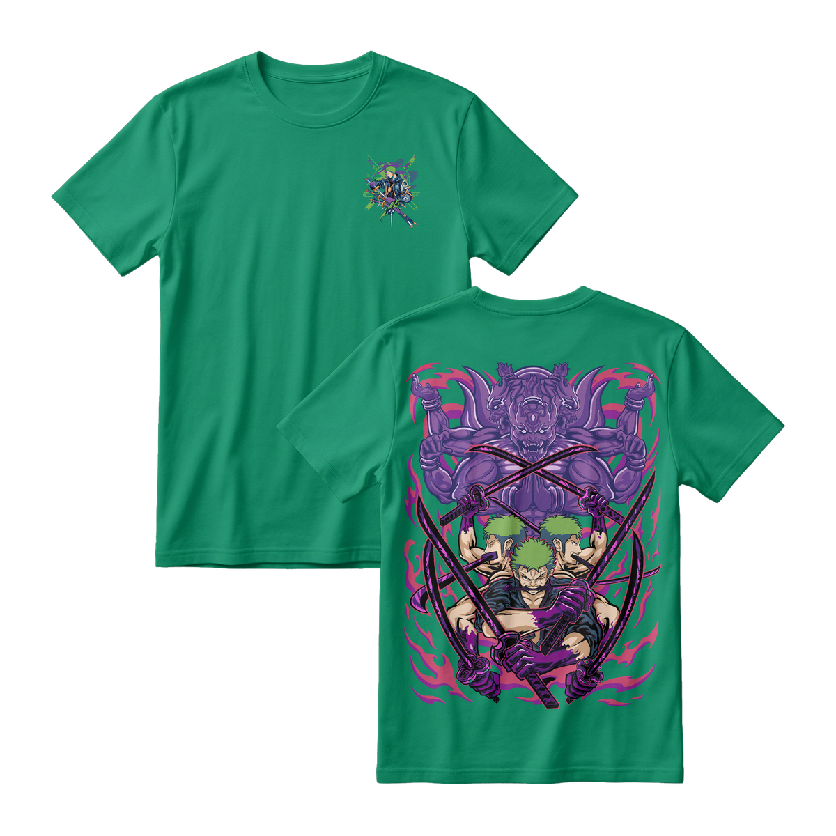 Anime One Piece Roronoa Zoro Short Sleeve Tee - JADE