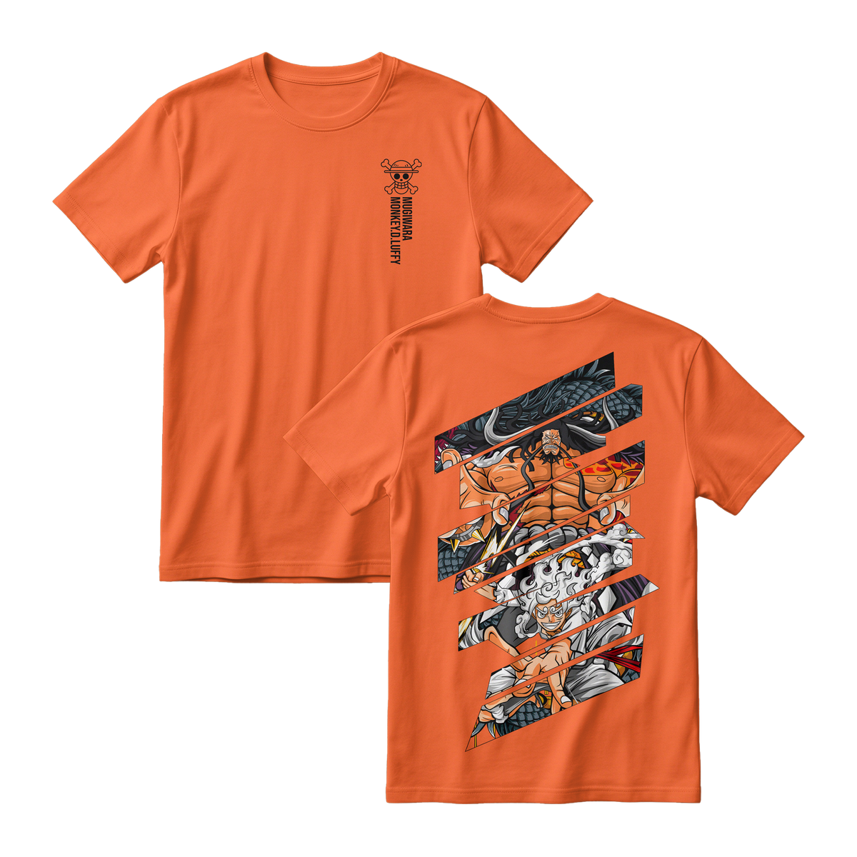 Anime One Piece Monkey D. Luffy Short Sleeve Tee - BRICK