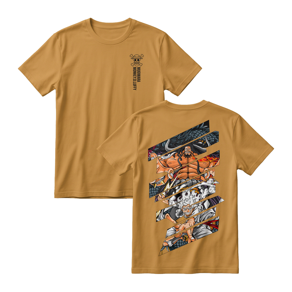 Anime One Piece Monkey D. Luffy Short Sleeve Tee - BRONZE