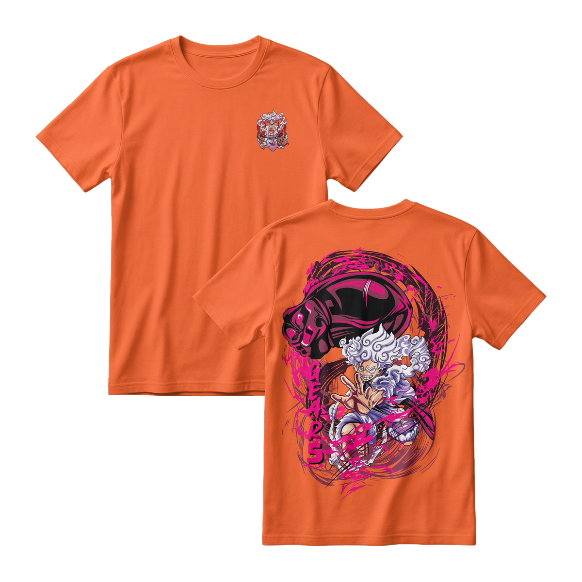 Anime One Piece Monkey D. Luffy Short Sleeve Tee - BRICK