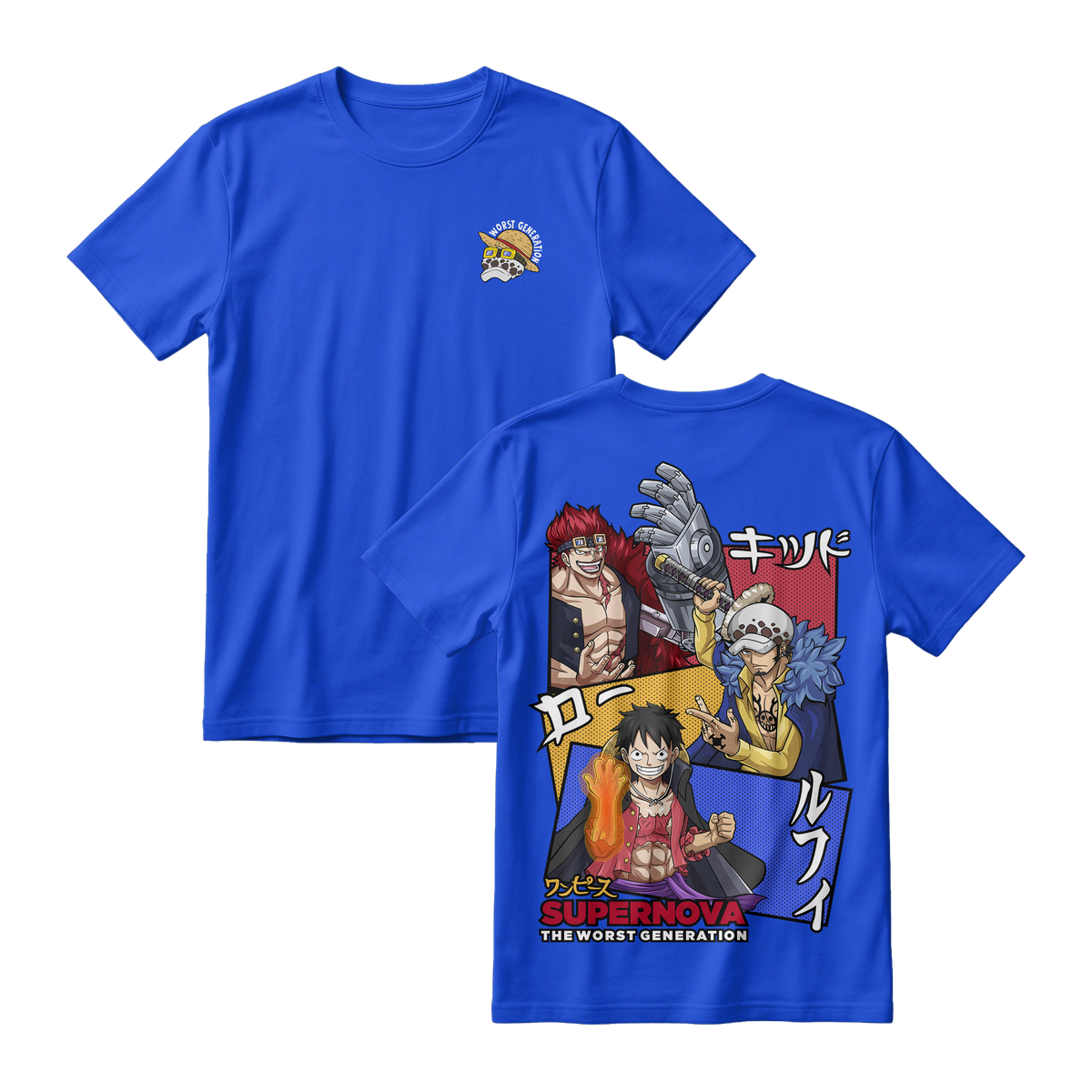 Anime One Piece Supernova The Worst Generation Short Sleeve Tee - BENHUR