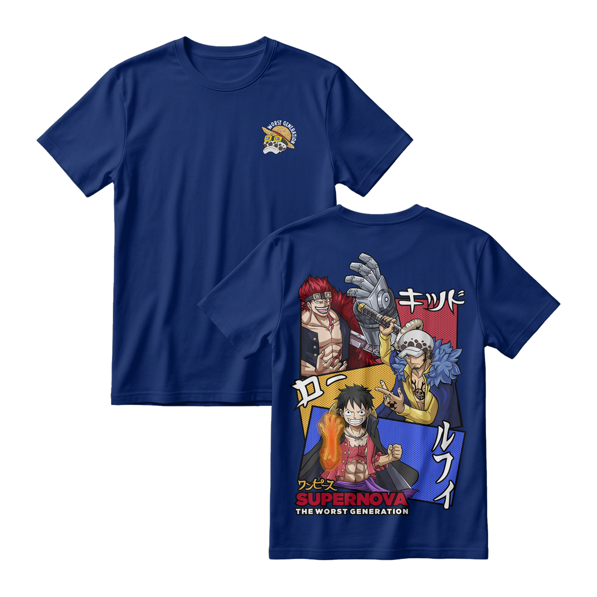 Anime One Piece Supernova The Worst Generation Short Sleeve Tee - RZM007