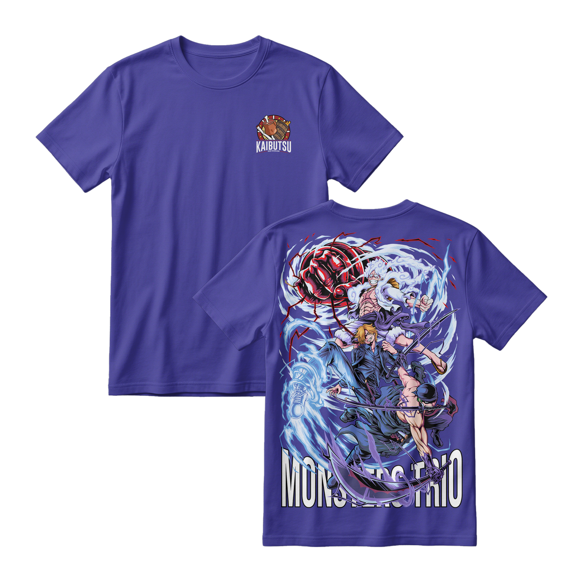 Anime One Piece Monster Trio Short Sleeve Tee - CADBURY