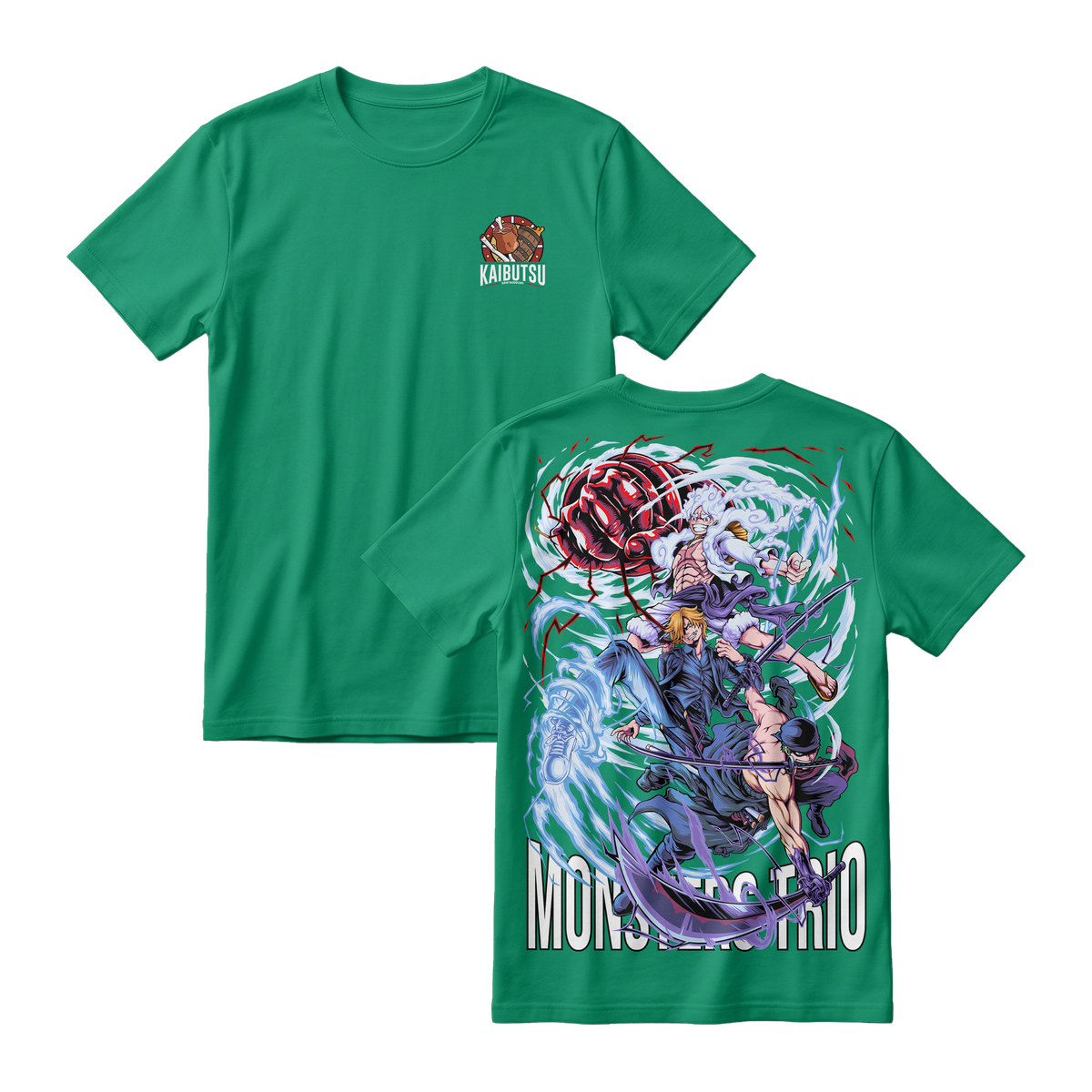 Anime One Piece Monster Trio Short Sleeve Tee - JADE