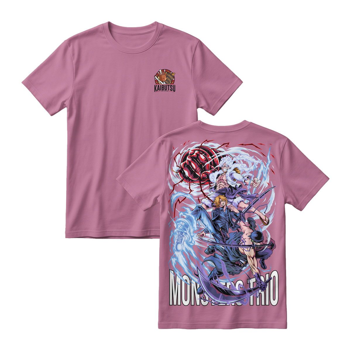 Anime One Piece Monster Trio Short Sleeve Tee - LAVENDER