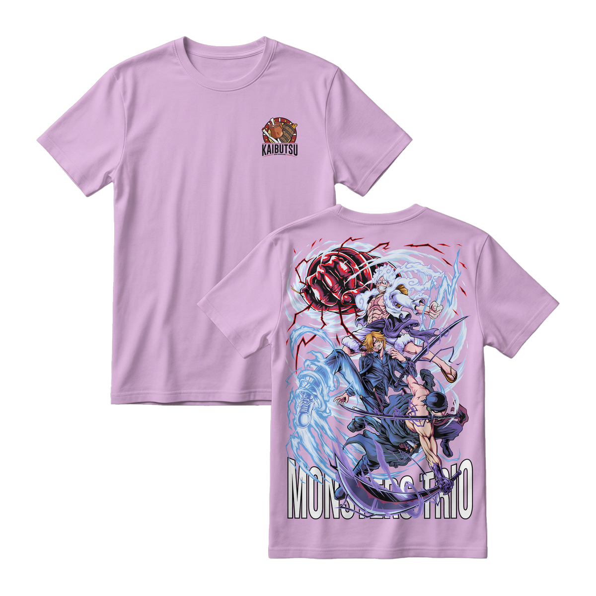 Anime One Piece Monster Trio Short Sleeve Tee - LILAC