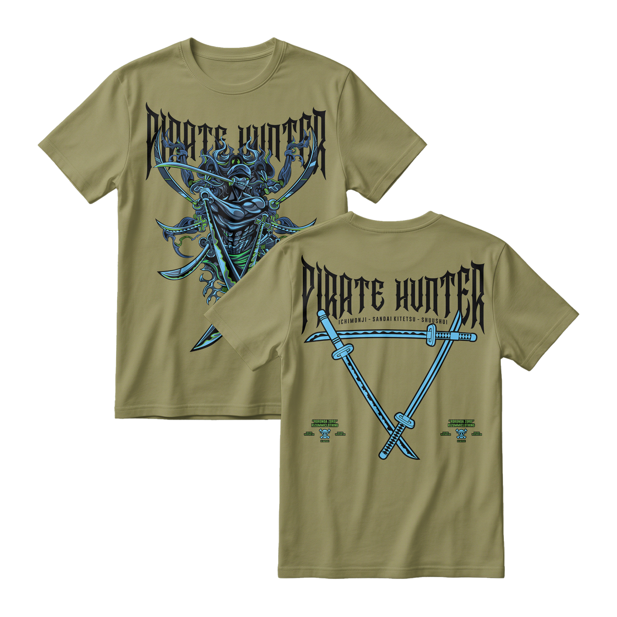 Anime One Piece Roronoa Zoro Pirates Hunter Short Sleeve Tee - RZM010