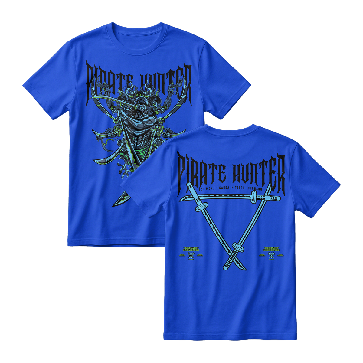 Anime One Piece Roronoa Zoro Pirates Hunter Short Sleeve Tee - BENHUR