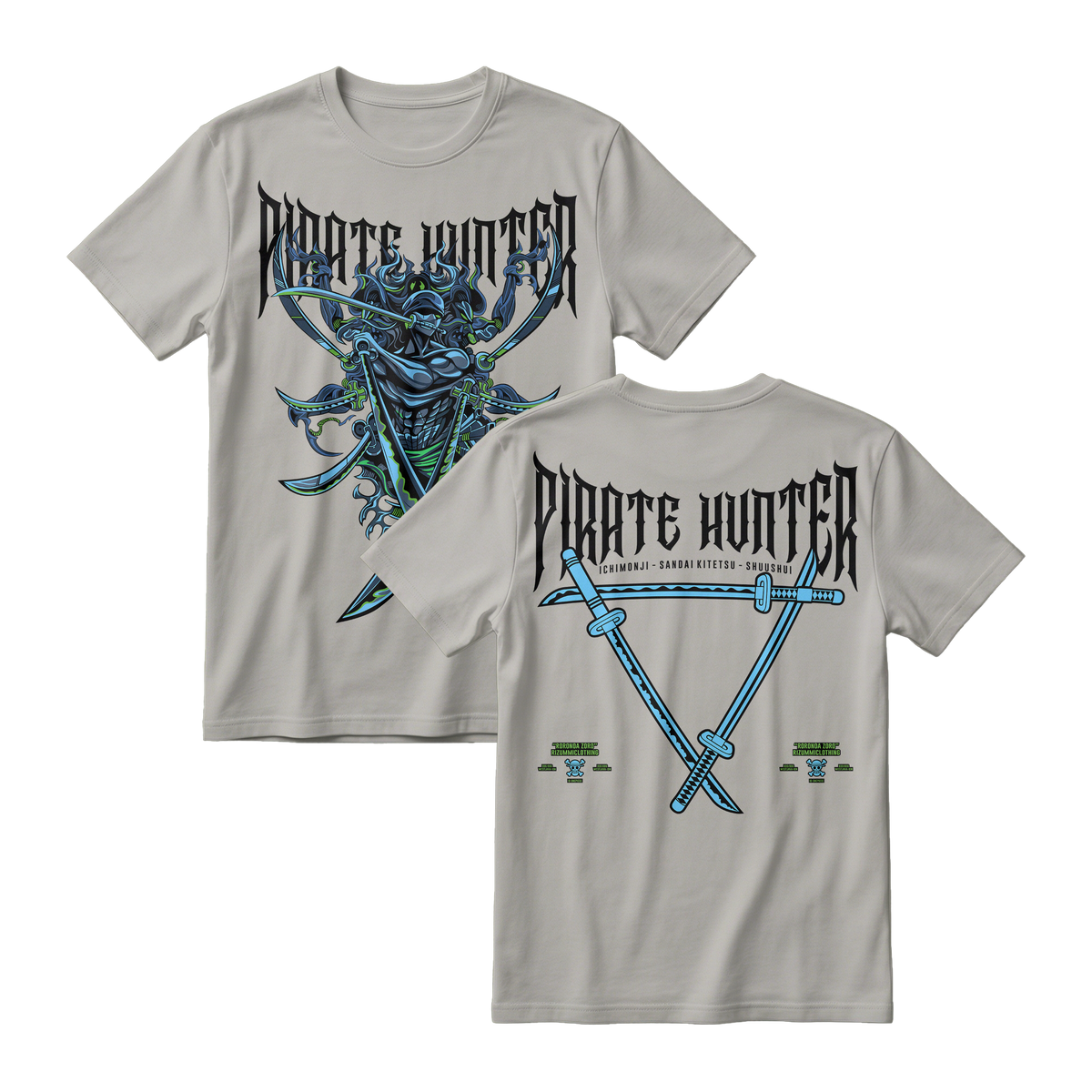 Anime One Piece Roronoa Zoro Pirates Hunter Short Sleeve Tee - MISTY-71