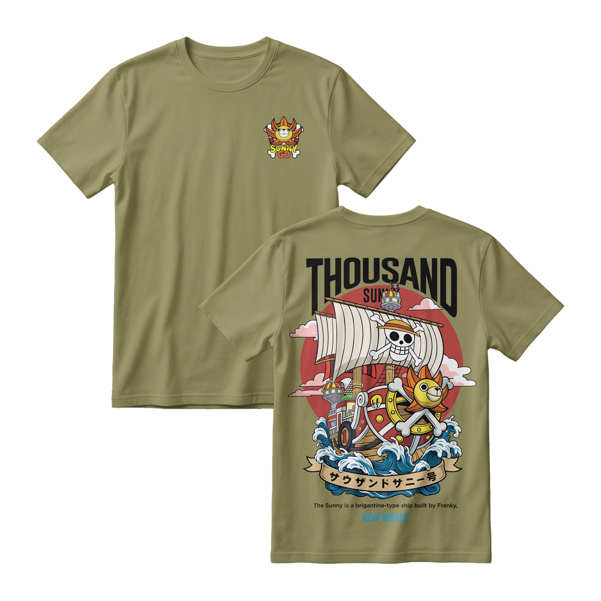 Anime One Piece Thousand Sunny Short Sleeve Tee - RZM016