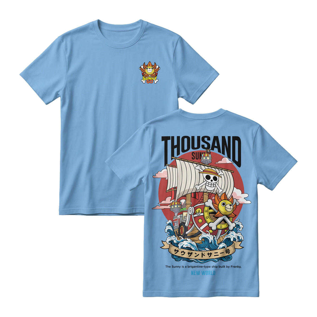 Anime One Piece Thousand Sunny Short Sleeve Tee - RZM016